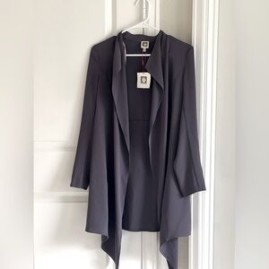Grey formal high low drape duster